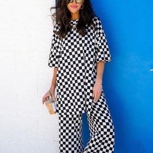 NWT FUN Checkered 2 pc Play Suit - Size XL